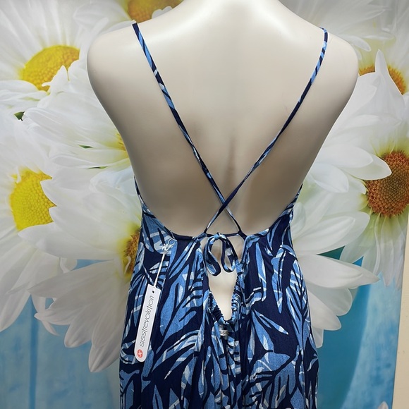 Sisstrevolution Blue Tropical Hideaway Tank Maxi Dress NWT - Picture 10 of 16